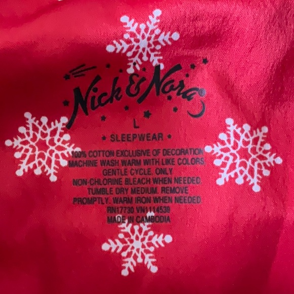 Nick & Nora Winter Pups Flannel Pajama Set Size L - Picture 9 of 16